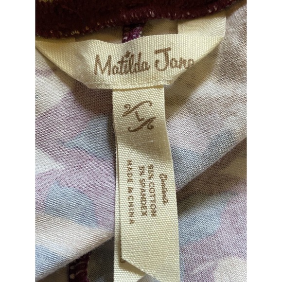 Matilda Jane Raglan Womens M Tee With Matching L Leggings Grey Purple Floral Set - Picture 8 of 10